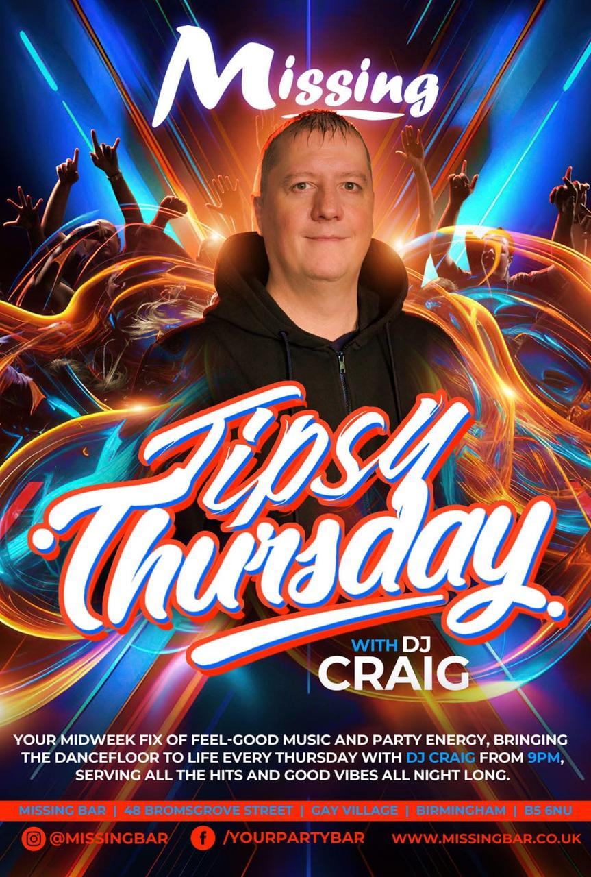 Tipsy Thursday with DJ Craig at Missing Bar poster
