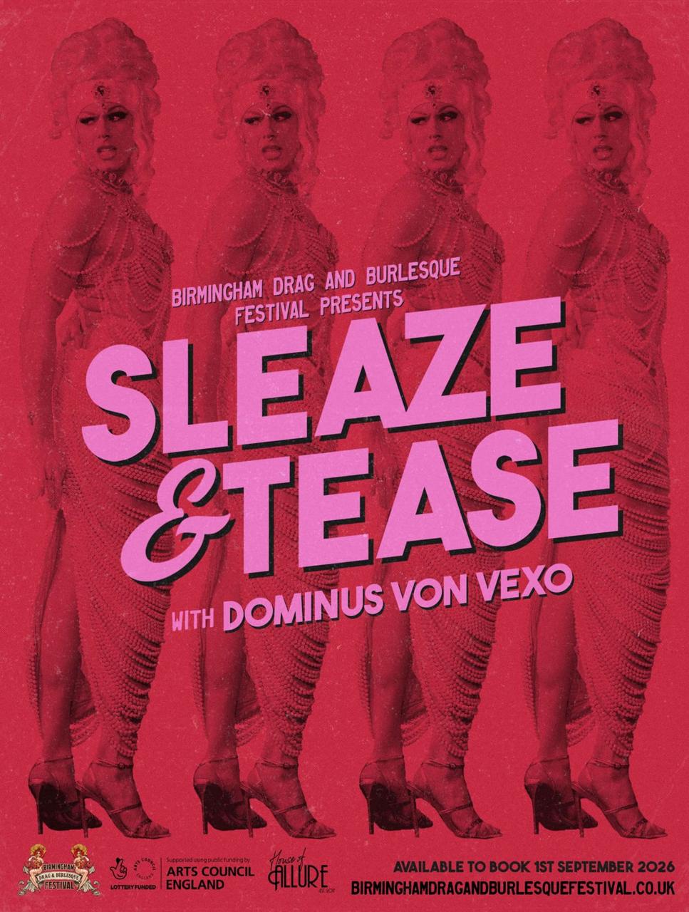 Sleaze & Tease with Dominus Von Vexo — Birmingham Drag & Burlesque Festival poster