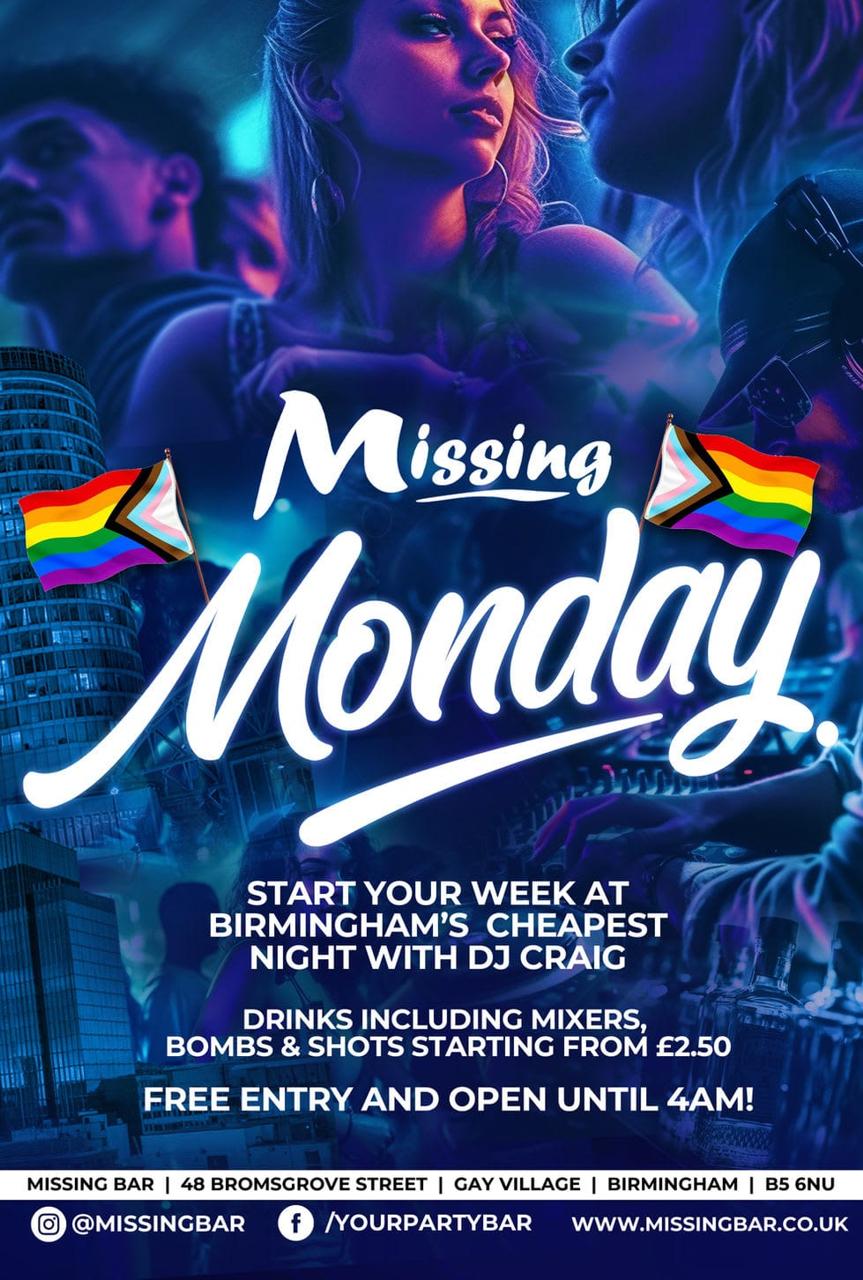 Missing Mondays at Missing Bar poster