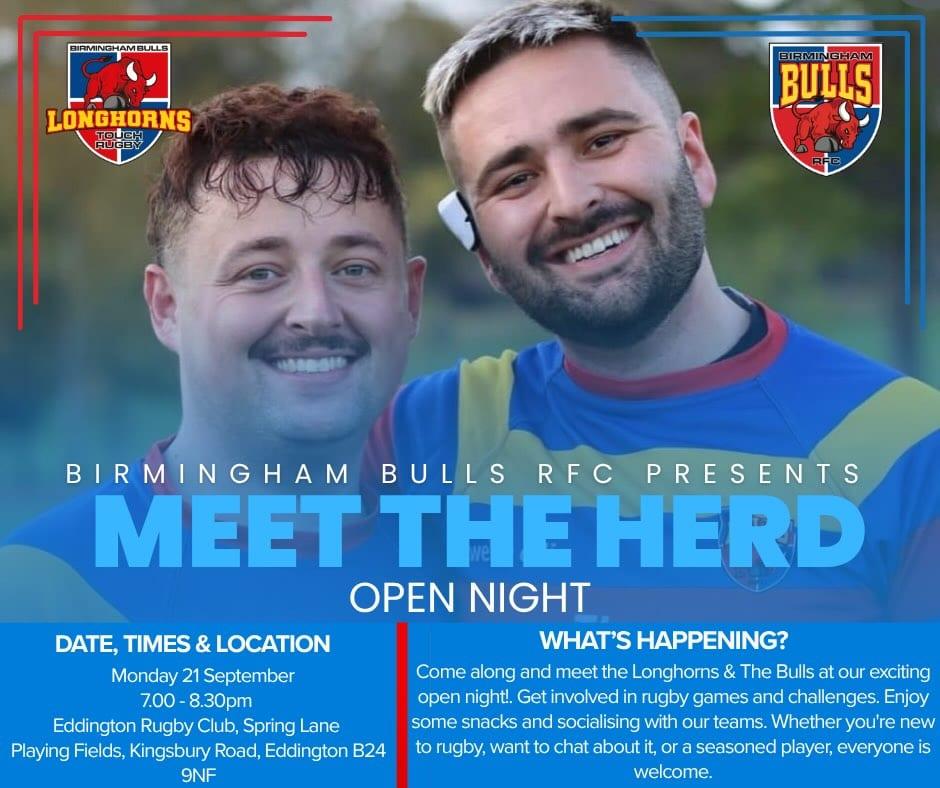 Meet the Herd: Birmingham Bulls RFC Open Night poster