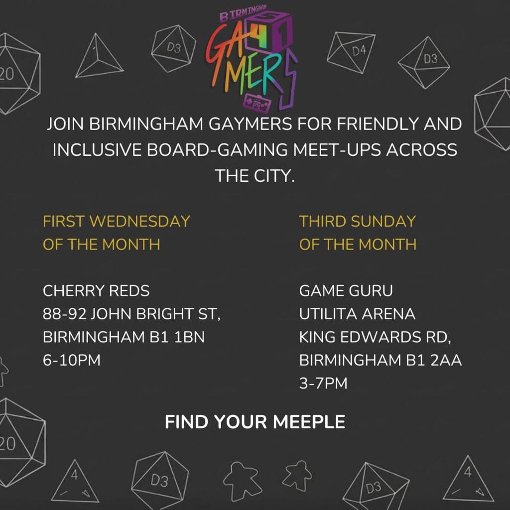 Birmingham Gaymers - Cherry Red's Meet-up poster
