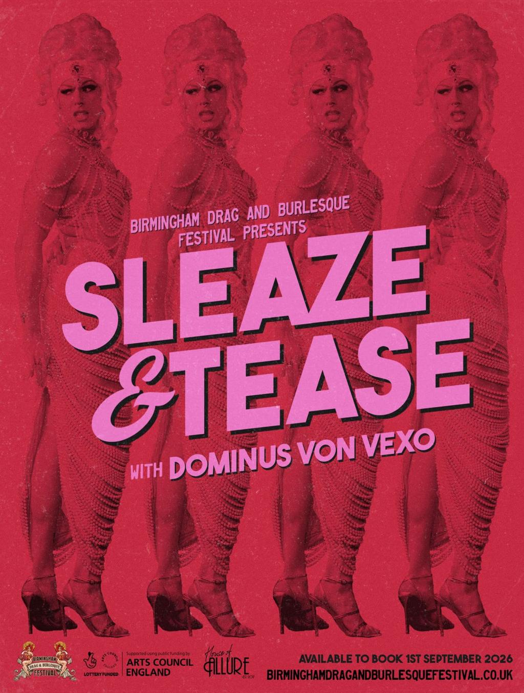 Sleaze & Tease with Dominus Von Vexo — Birmingham Drag & Burlesque Festival poster