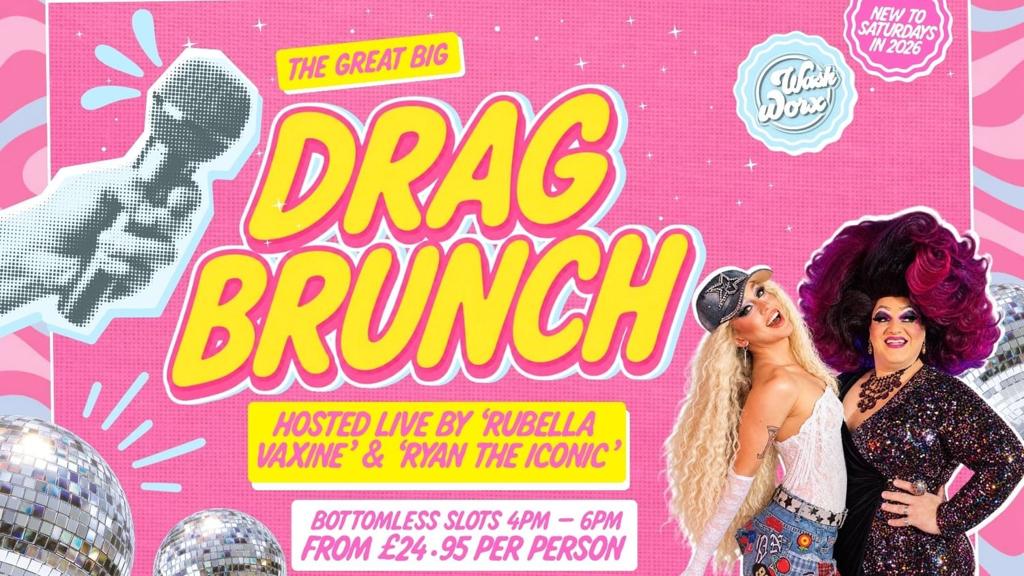 Bottomless Drag Brunch with Rubella Vaxine & Ryan The Iconic at WashWorx poster