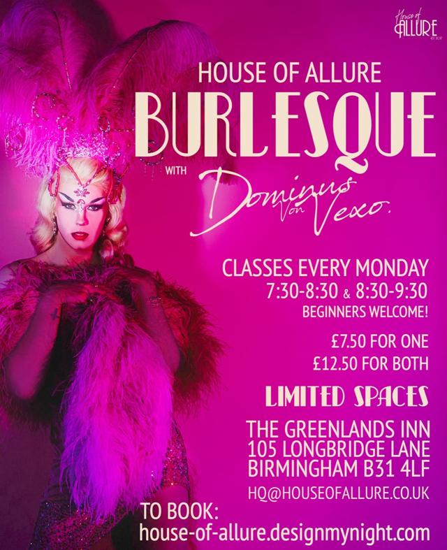 House of Allure Burlesque Classes with Dominus Von Vexo poster