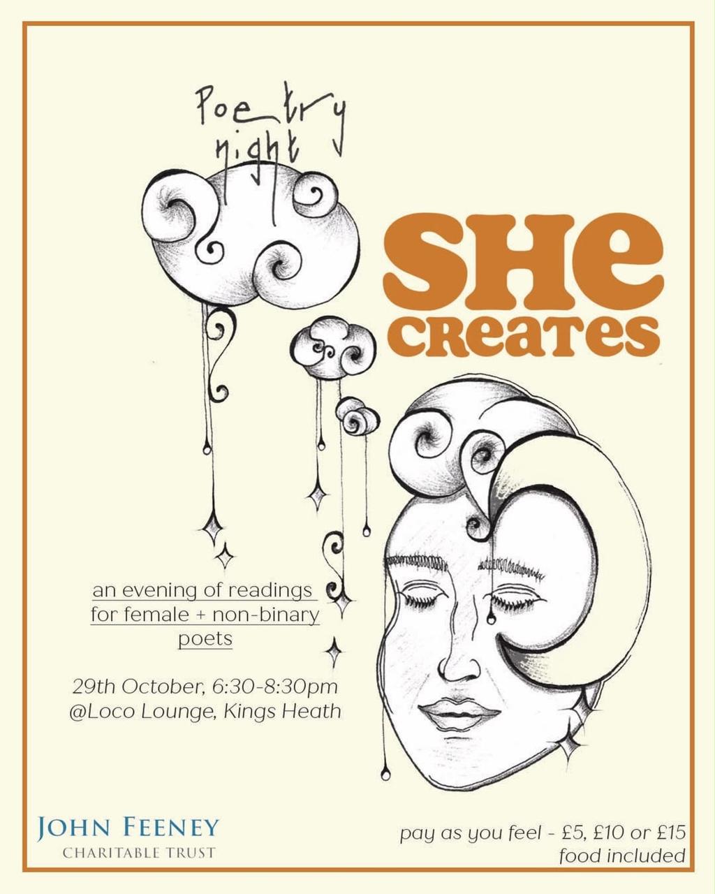 She Creates: Poetry Night poster