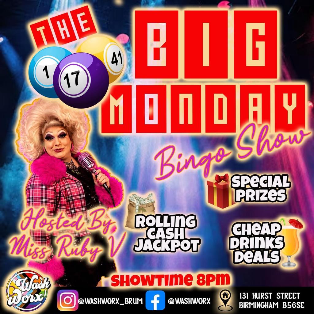 The Big Monday Bingo Show at WashWorx poster