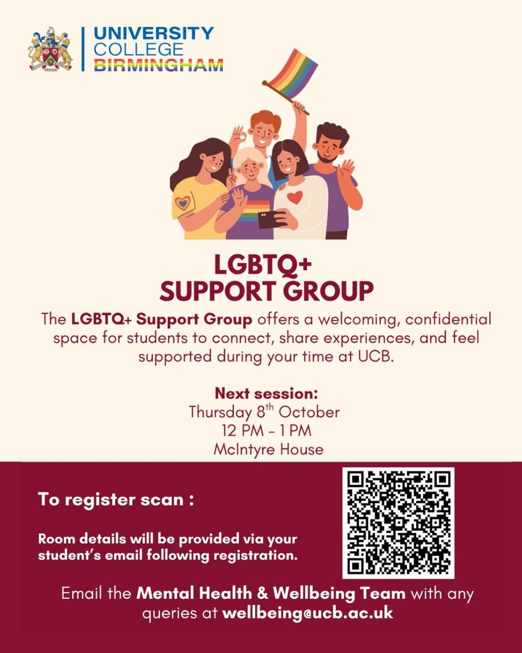 UCB LGBTQ+ Support Group poster